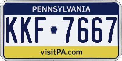 PA license plate KKF7667