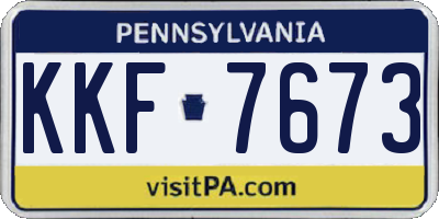 PA license plate KKF7673