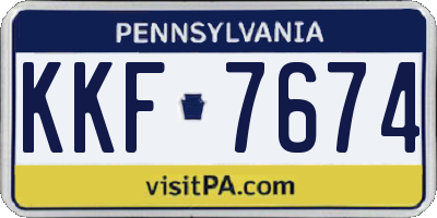 PA license plate KKF7674