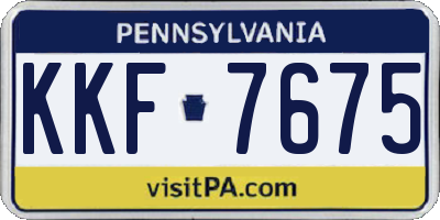 PA license plate KKF7675