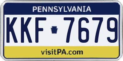 PA license plate KKF7679