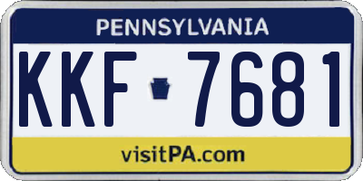 PA license plate KKF7681