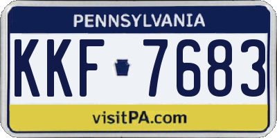 PA license plate KKF7683