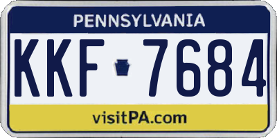 PA license plate KKF7684