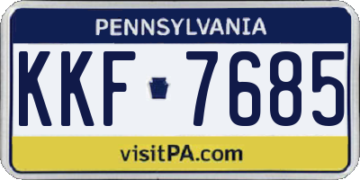PA license plate KKF7685