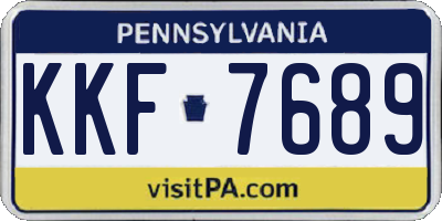 PA license plate KKF7689