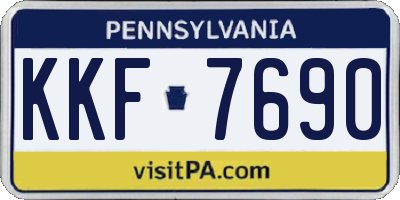 PA license plate KKF7690