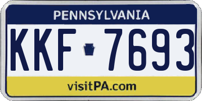 PA license plate KKF7693