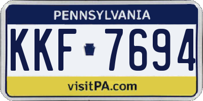 PA license plate KKF7694