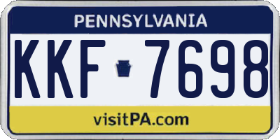 PA license plate KKF7698