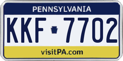 PA license plate KKF7702