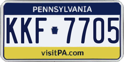 PA license plate KKF7705