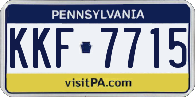 PA license plate KKF7715