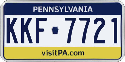PA license plate KKF7721
