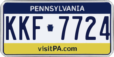 PA license plate KKF7724