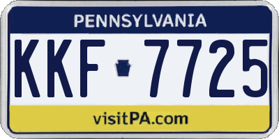 PA license plate KKF7725