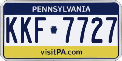 PA license plate KKF7727