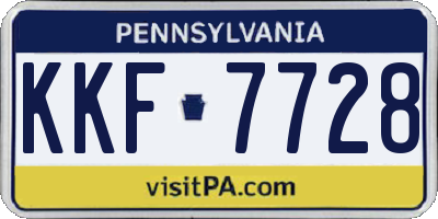 PA license plate KKF7728