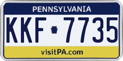 PA license plate KKF7735