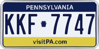 PA license plate KKF7747