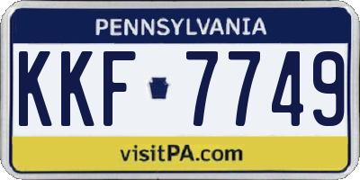PA license plate KKF7749