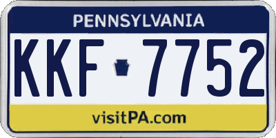 PA license plate KKF7752