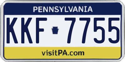 PA license plate KKF7755