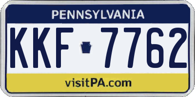 PA license plate KKF7762