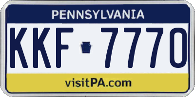 PA license plate KKF7770