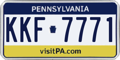 PA license plate KKF7771