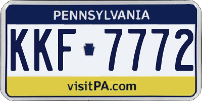 PA license plate KKF7772