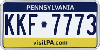 PA license plate KKF7773