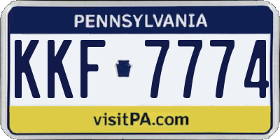 PA license plate KKF7774