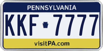 PA license plate KKF7777