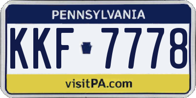 PA license plate KKF7778