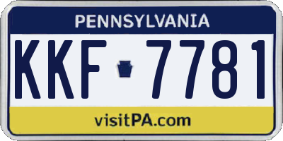 PA license plate KKF7781