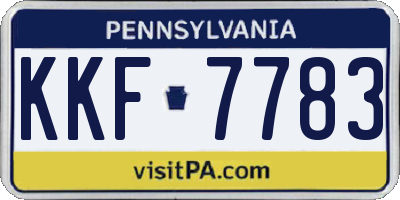 PA license plate KKF7783