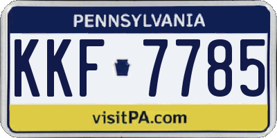 PA license plate KKF7785
