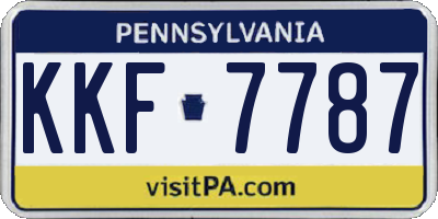 PA license plate KKF7787