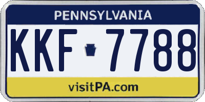 PA license plate KKF7788