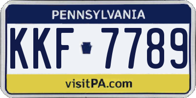 PA license plate KKF7789