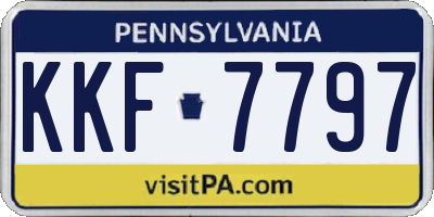 PA license plate KKF7797