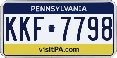 PA license plate KKF7798