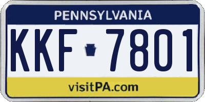 PA license plate KKF7801
