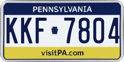 PA license plate KKF7804