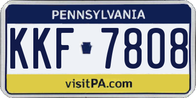 PA license plate KKF7808