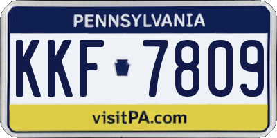 PA license plate KKF7809