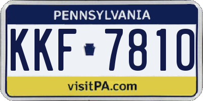 PA license plate KKF7810