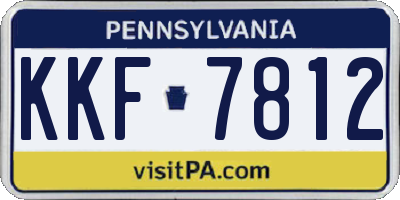 PA license plate KKF7812