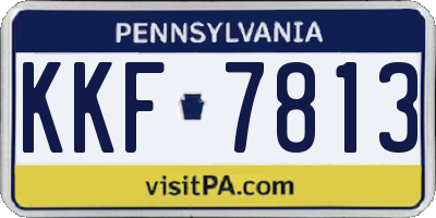 PA license plate KKF7813